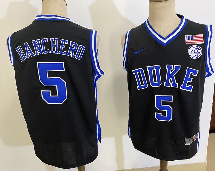 Men Duke Blue Devils #5 Banchero Black Nike 2025 NCAA Jersey